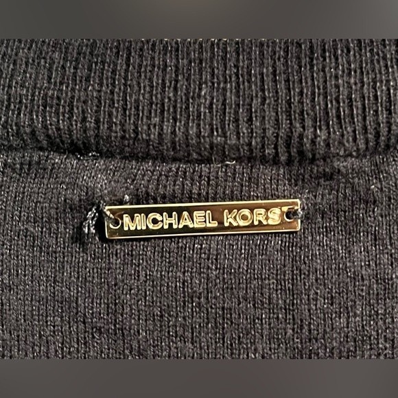 Michael Kors Women's Short Sleeve Black Sweater Top with Sheer Bottom Size Small - Picture 5 of 7